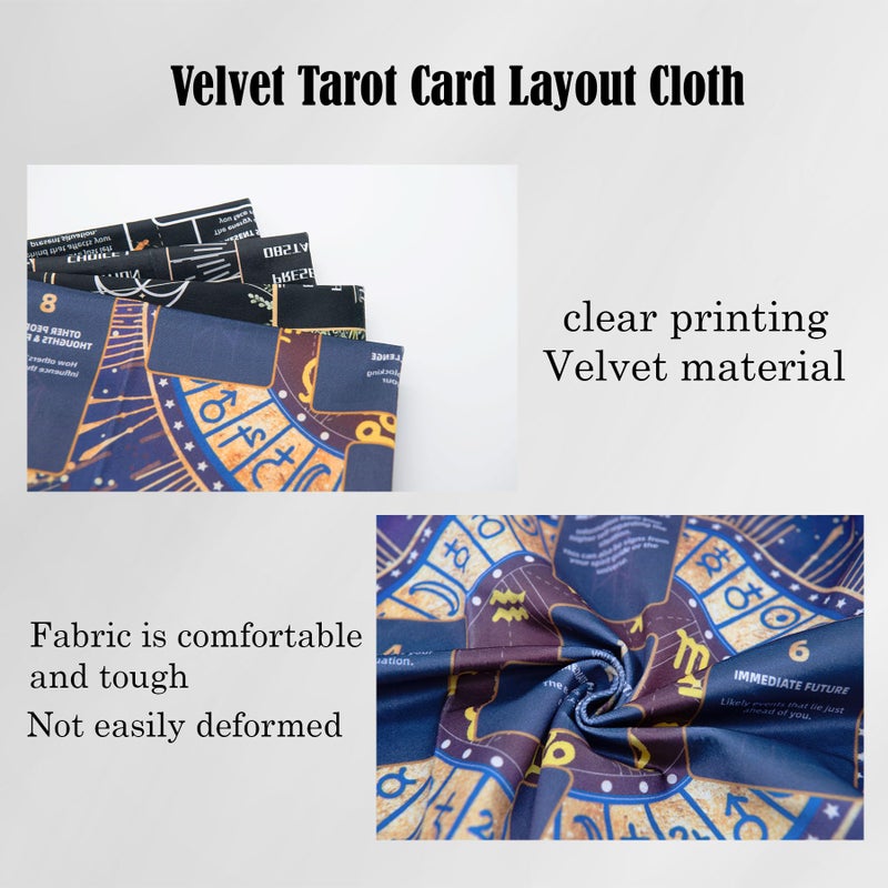 Knana Tarot Divination Altar Cloth - Velvet Tarot Accessories with Celtic Cross Pattern - Star - Image 4
